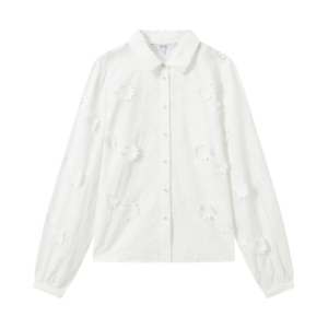 Vila Joy blouse met lange mouw en bloemen wit
